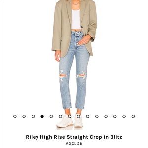 AGOLDE Riley Ripped High Waist Crop Straight, 27